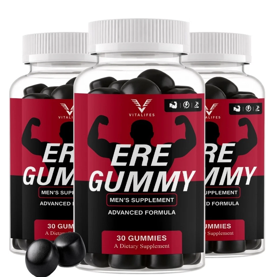 Ere Gummy men's wellness supplement, three bottles